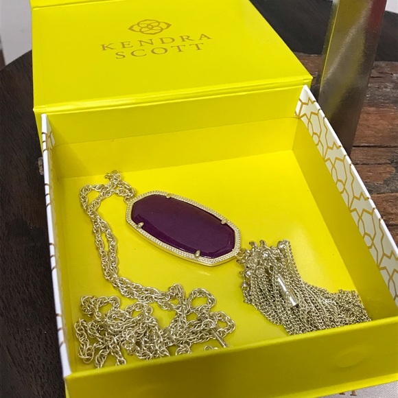 NWT Kendra Scott Gold Rayne Necklace in Purple Jade! - Picture 5 of 7
